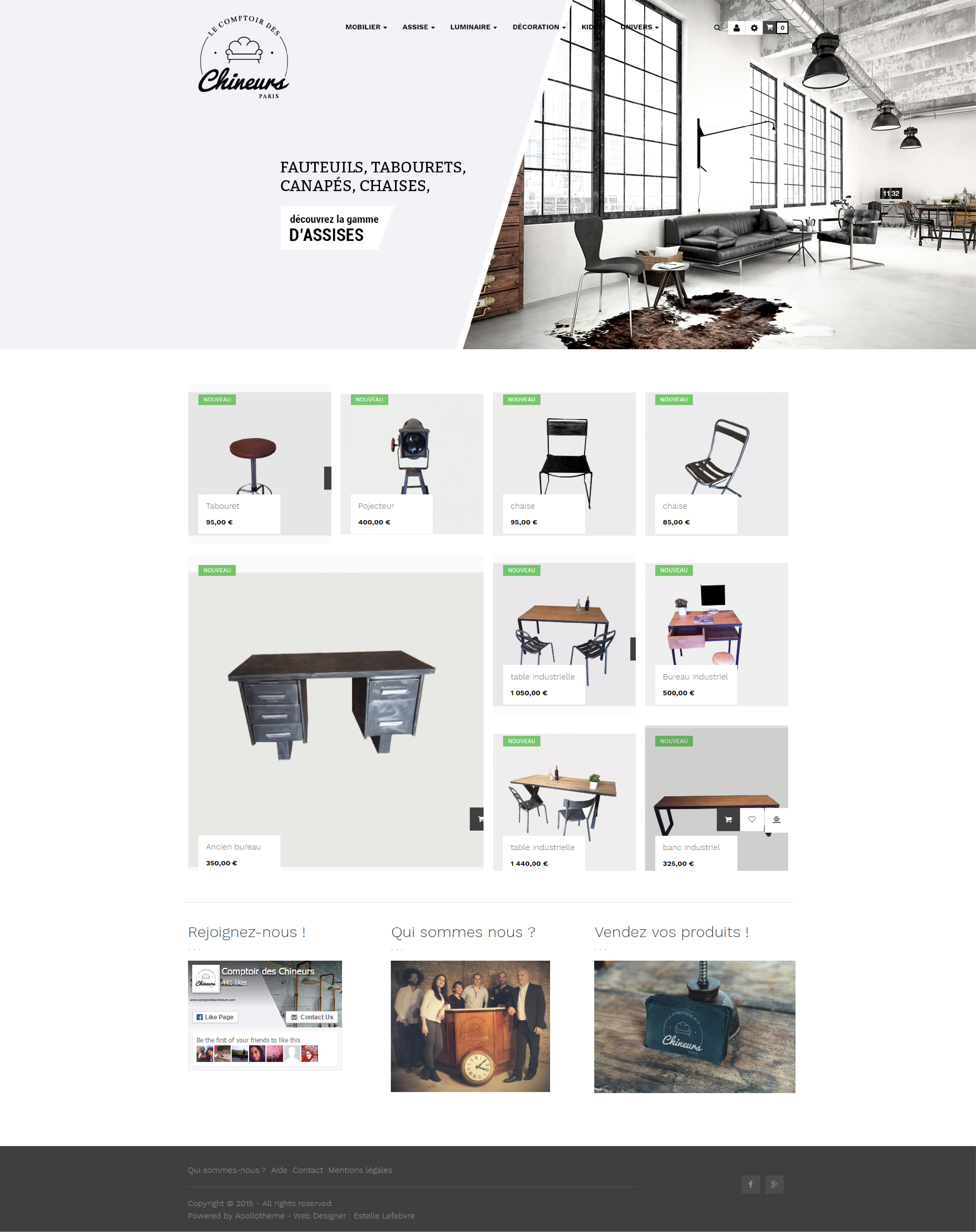 Site e-commerce du Comptoir des Chineurs
